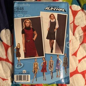 Simplicity Project Runway Dress Pattern - Red and Black